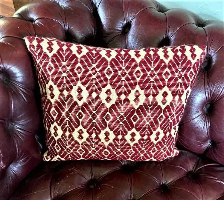 Hand-Embroidered Mexican Indigenous Pattern Pillow - Image 3