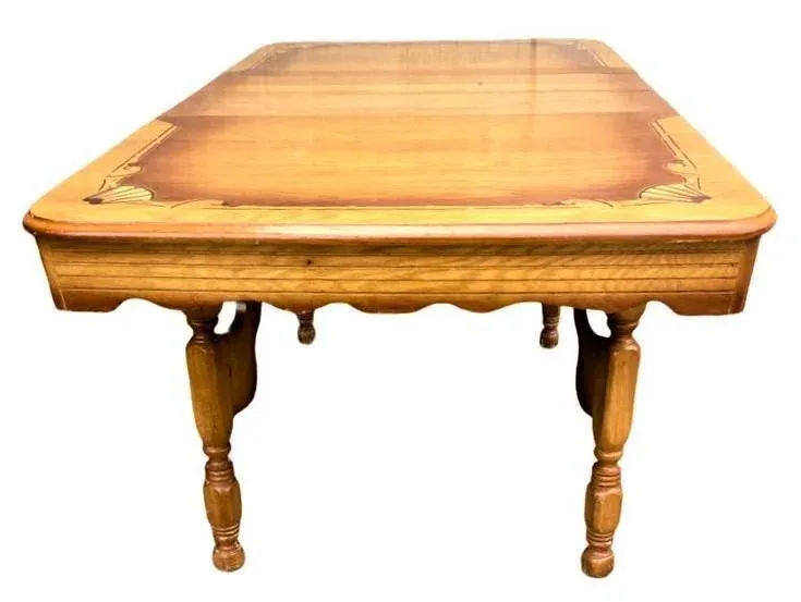 Vintage Rancho Monterey Style Solid Oak Dining Table - Circa 1930s - Image 3