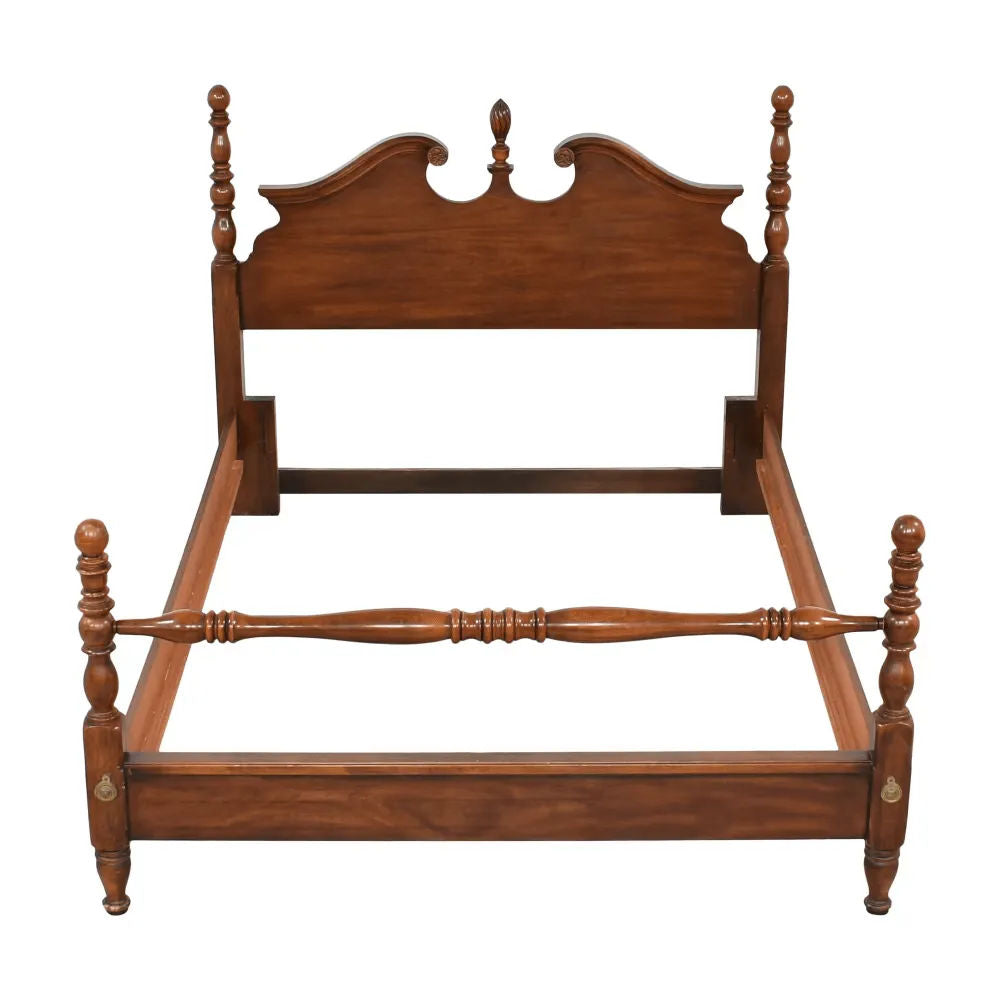 Cherry Wood Chippendale Four Poster Bed Made in North Carolina by American Drew - Vintage Late 20th Century - Image 3