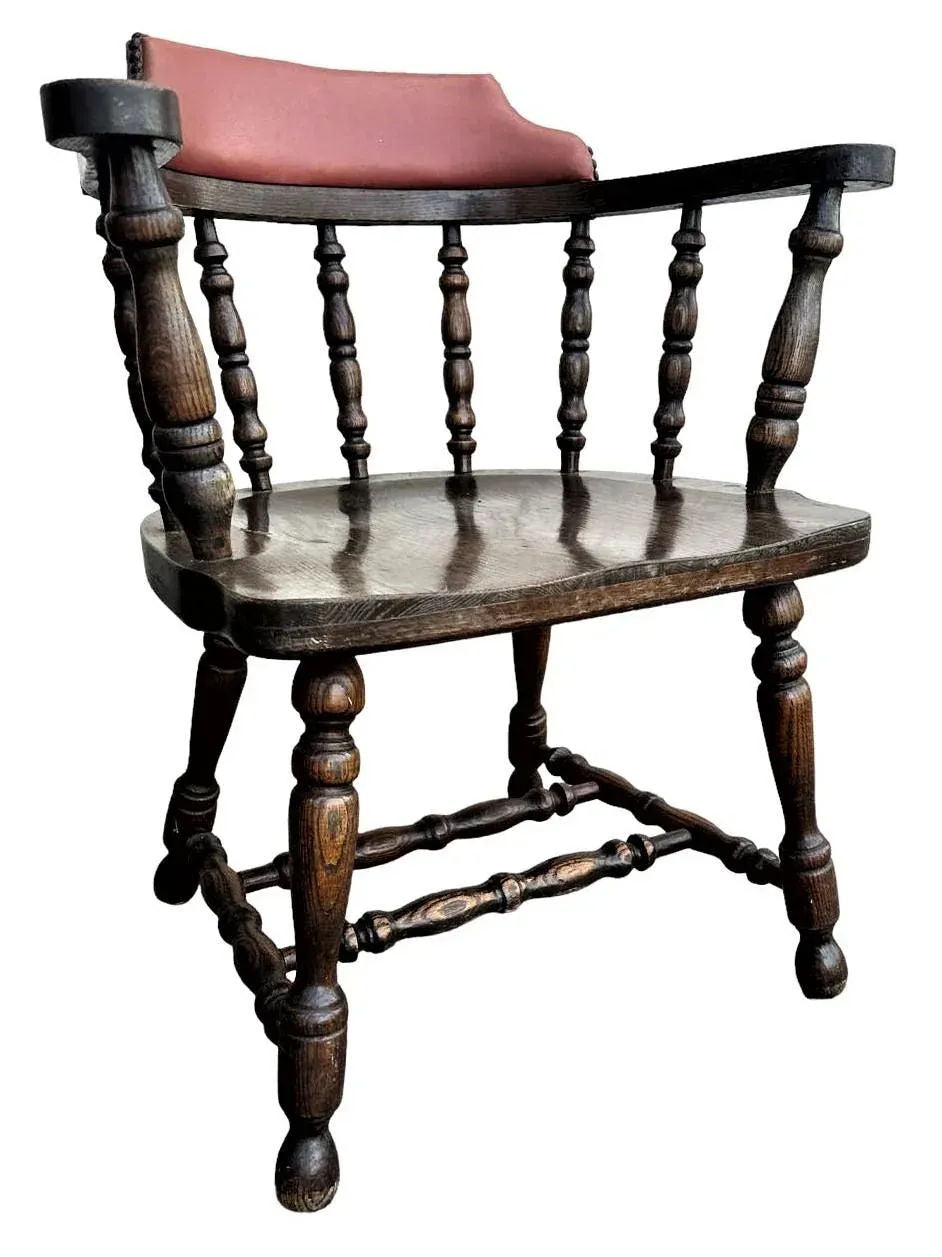 Vintage 1950s Oak Tavern Chairs by Buckstaff of Oshkosh - Set of 4 - Image 3
