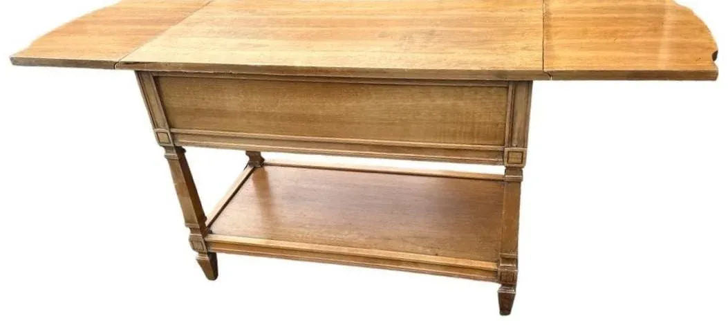 Thomasville Neoclassical Walnut Dropleaf Server - Vintage Mid 20th Century - Image 3