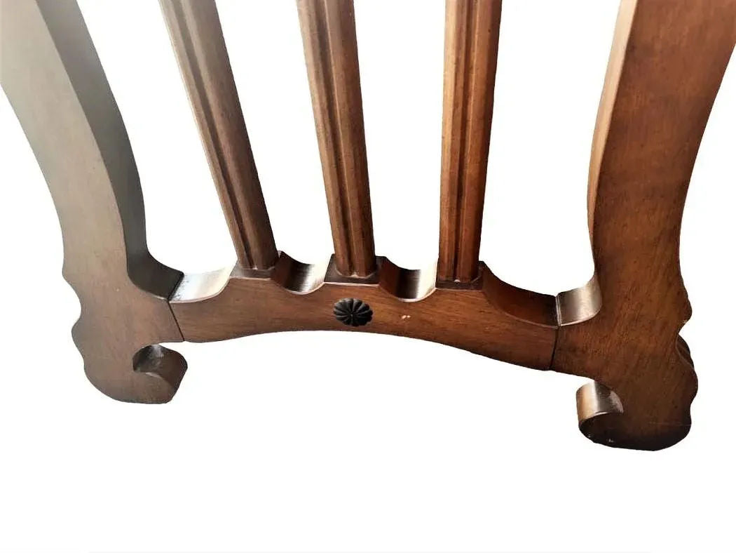 Spanish Style Lyre Leg Pecan Dining Table - Vintage Mid 20th Century - Image 4