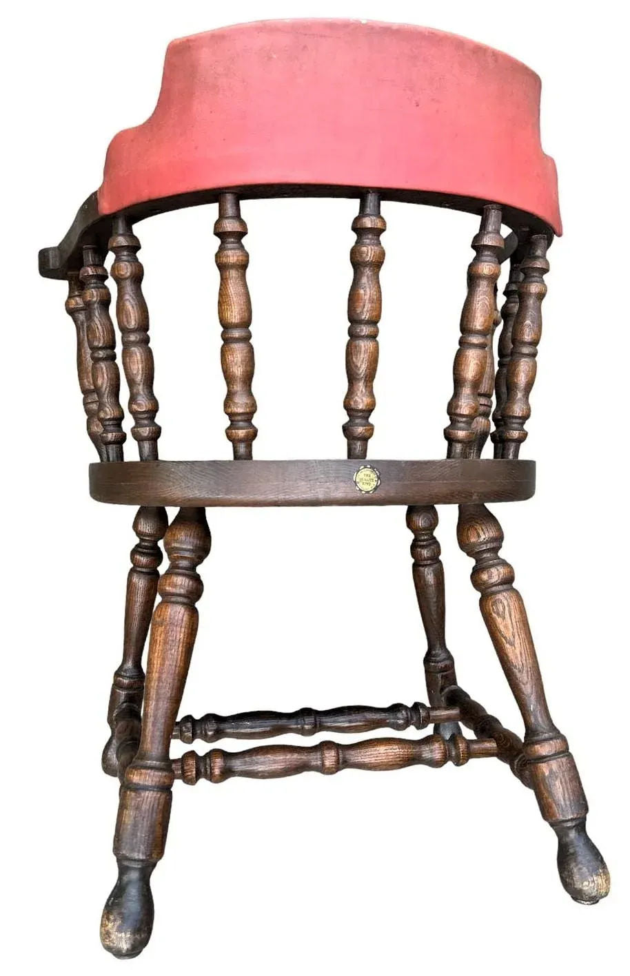 Vintage 1950s Oak Tavern Chairs by Buckstaff of Oshkosh - Set of 4 - Image 4