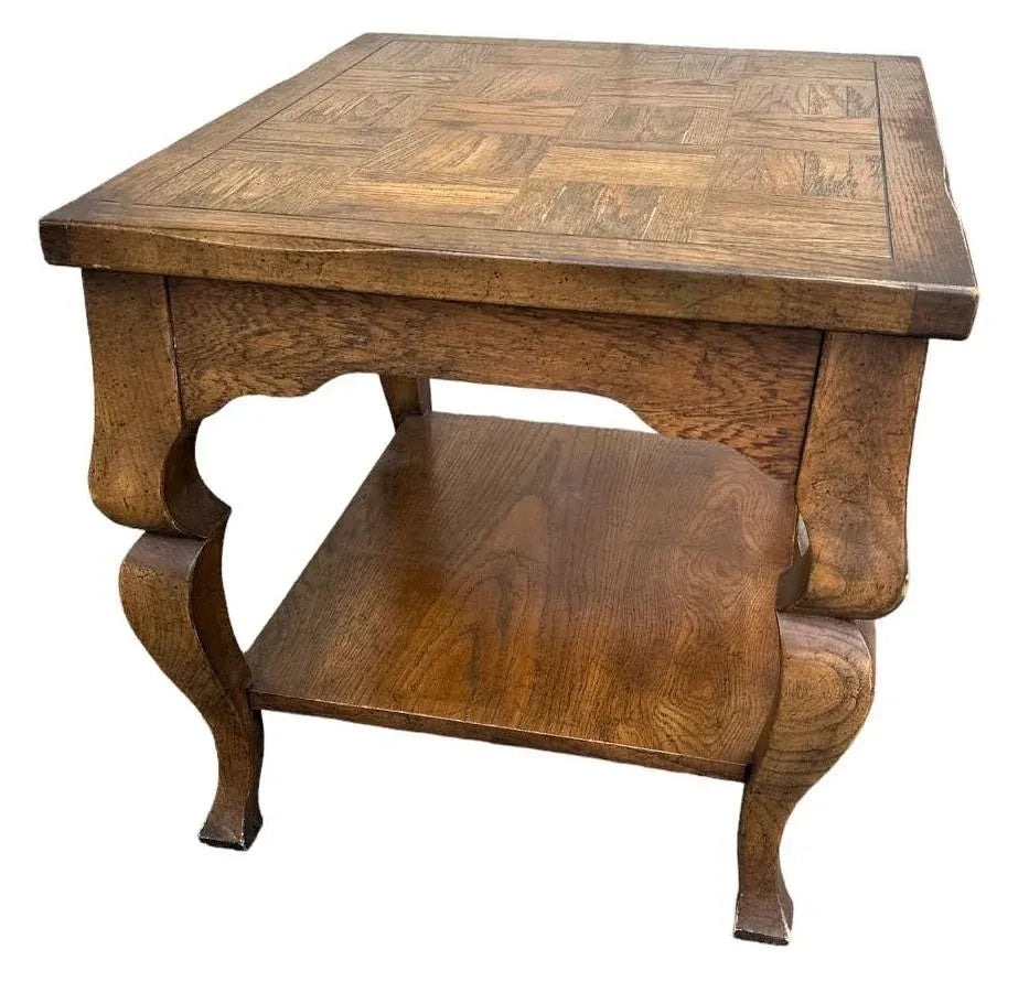 Altavista Lane Vintage Oak French Country Side Table - Late 20th Century - Image 4