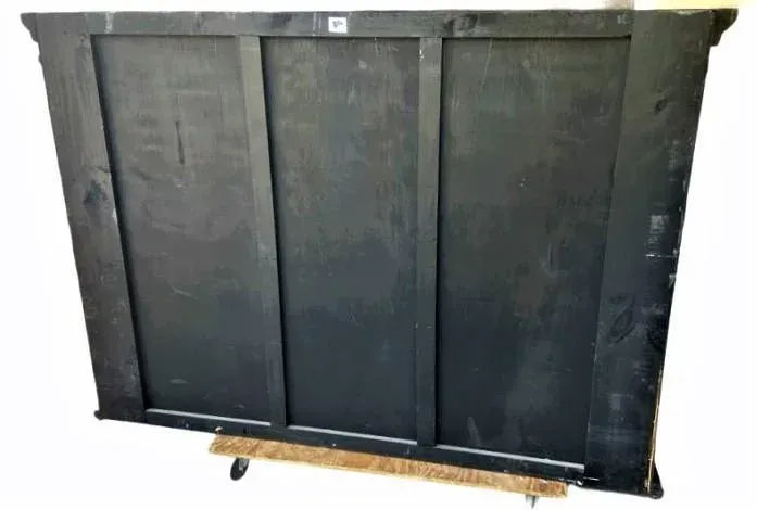 Late 20th Century Large 80" Wide Mexican Wooden Display Cabinet - Image 4