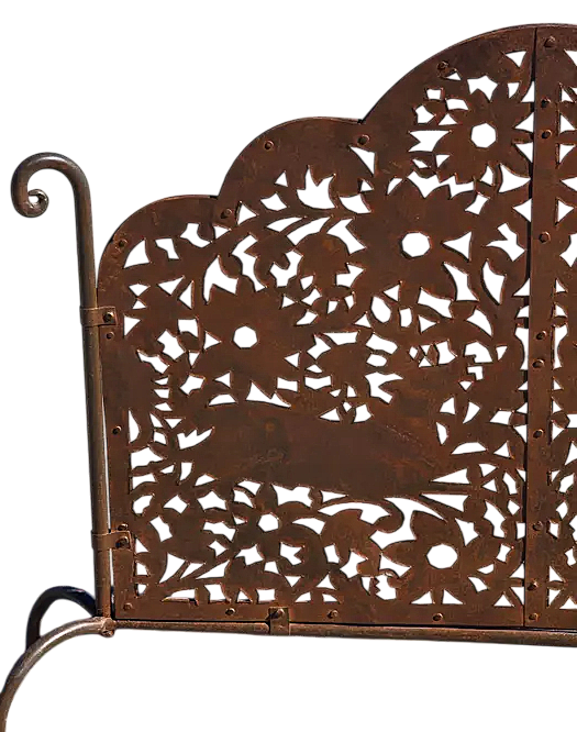 Vintage Pierced Iron Fireplace Screen From Mexico - Image 4