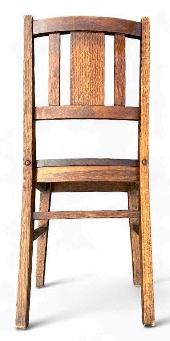Antique Quarter Sawn Oak Mission Style Dining Chairs by Murphy Chair Co. - Circa 1910 - Set of 3 - Image 4