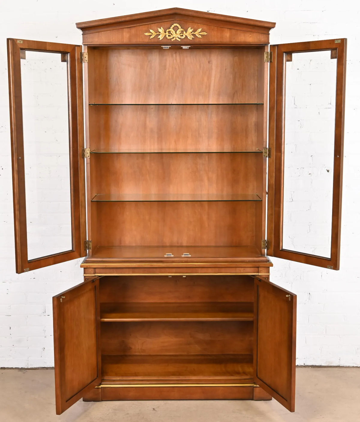 Kindel Grand Rapids 'Milano' Cherry Breakfront China Cabinet - Circa 1960 - Image 4