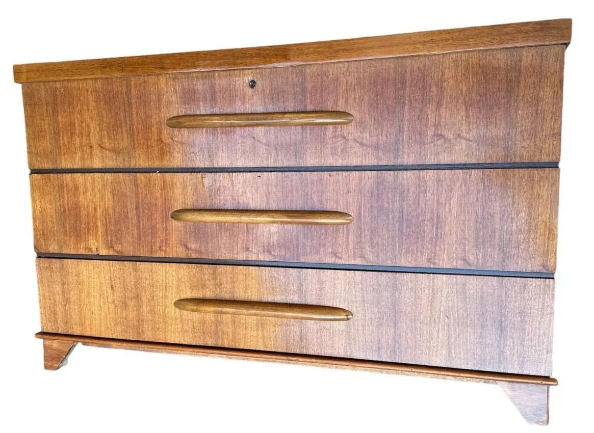 Merton Gershun Attributed Walnut Dillingham Bluebird Cedar Chest - Circa 1950s - Image 4