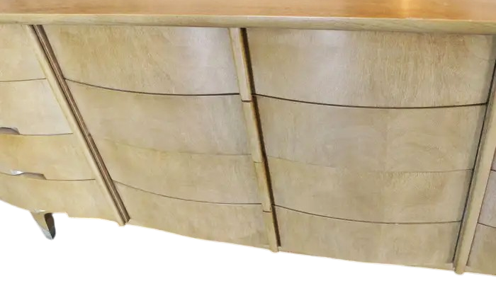 Bleached Mahogany American of Martinsville Fully Restored Credenza or Dresser - Vintage 1950s - Image 4