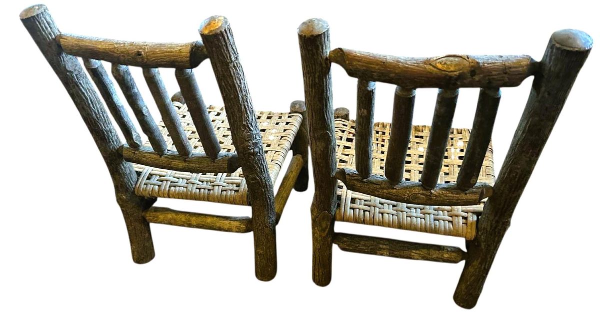 Vintage Old Hickory Attributed Children's Chairs - A Pair - Image 4