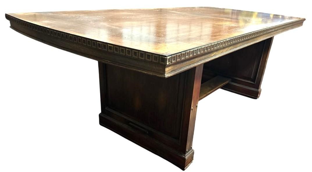 Romweber Viking Oak Board Room Table - Vintage 1940s - Image 4