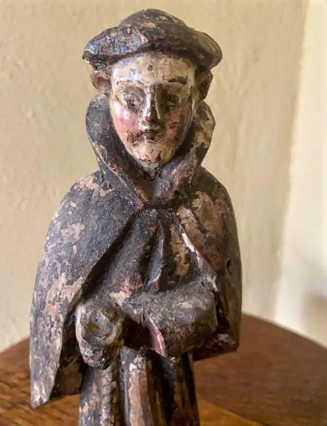 18th Century Antique Spanish Colonial Santo Image of Saint Dominic From Mexico - Image 4