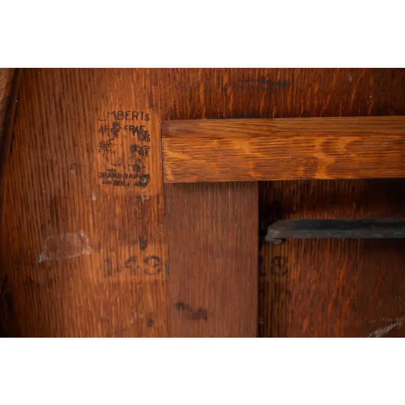Signed Charles Limbert Antique Mission Oak Dining Table #2429 - Early 20th Century - Image 4