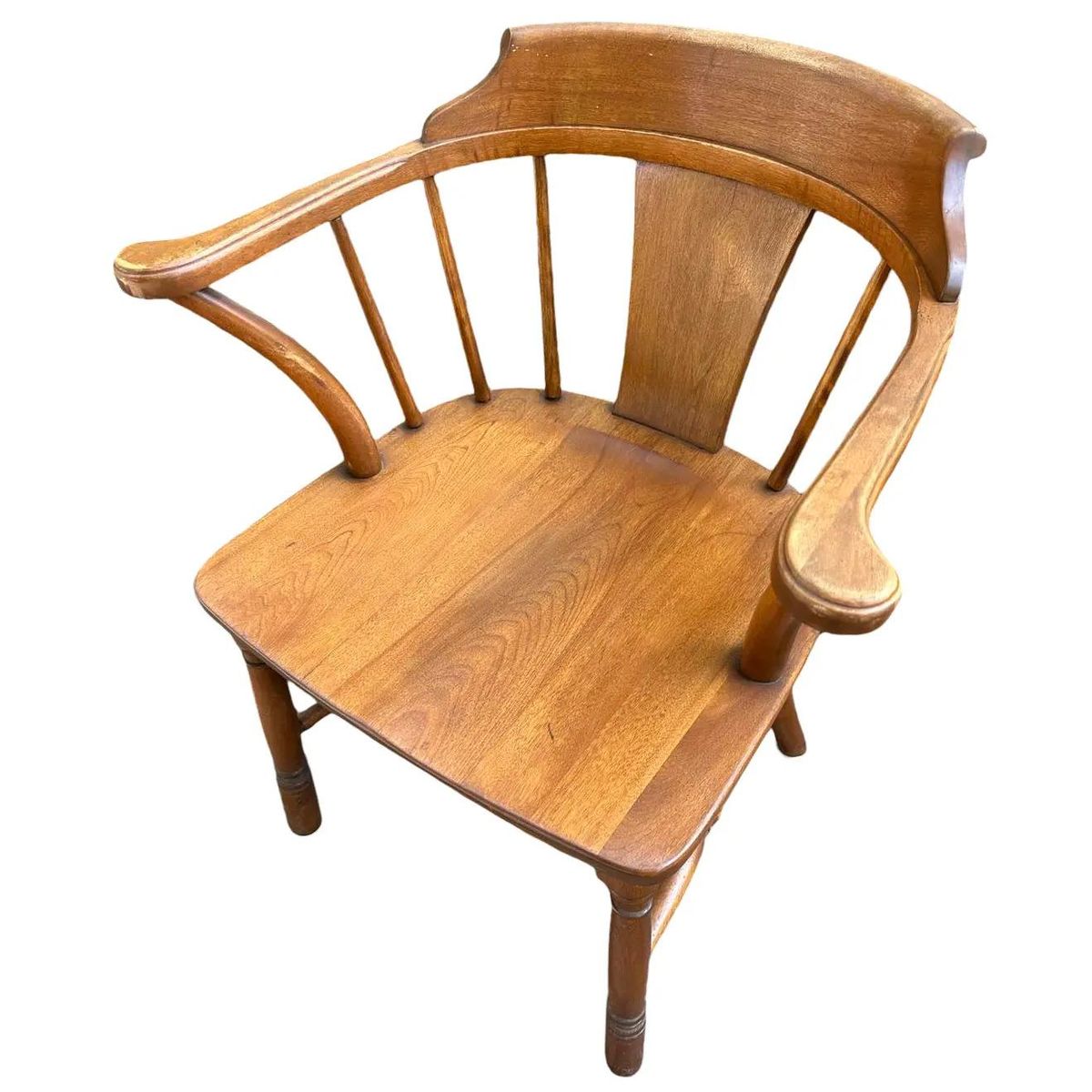 Antique Stickley Brothers Grand Rapids Solid Walnut Pub Style Dining Chairs - Set of 5 - Image 4