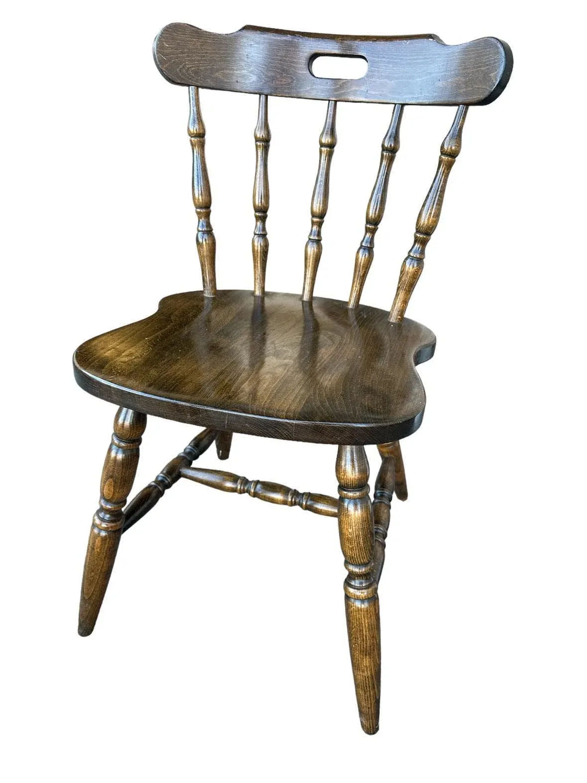 Solid Oak Pub Chairs - Set of 4 - Image 4