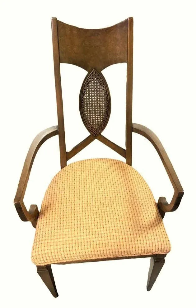 Romweber Invicta Mid 20th Century Burlwood, Walnut, and Cane Dining Chairs - Set of 6 - Image 4