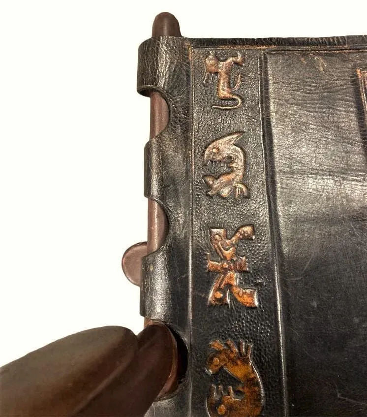 Angel Pazmino Tooled Leather Rocking Chair Handmade in Ecuador - Vintage Mid 20th Century - Image 4