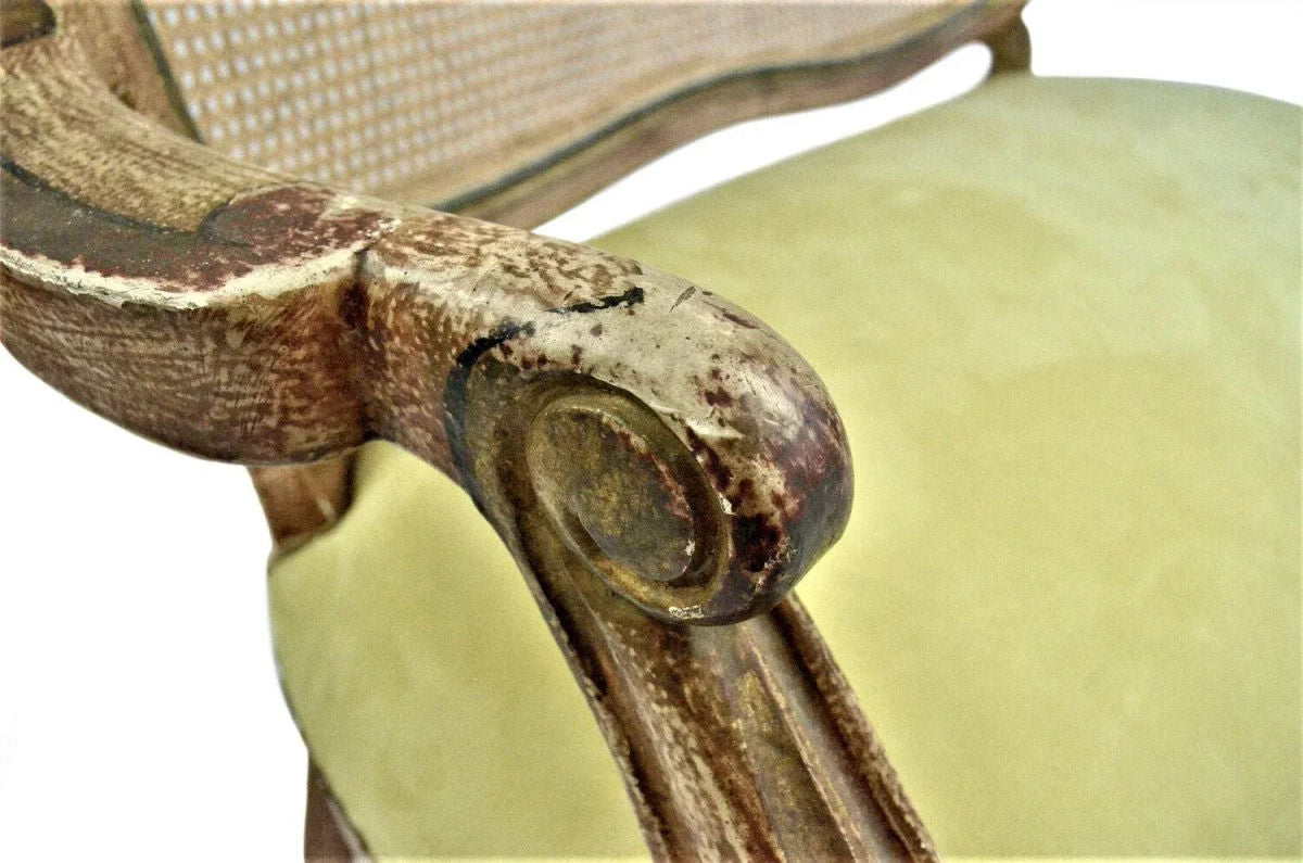 Late 18th Century Spanish Colonial Antique Gilt and Painted Gesso Frame Settee - Image 4