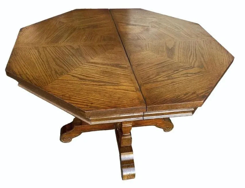 Stanley Furniture ‘Hacienda’ Collection Solid Oak Spanish Style 98” X 44” Refectory Table Made in 1970 - Image 4