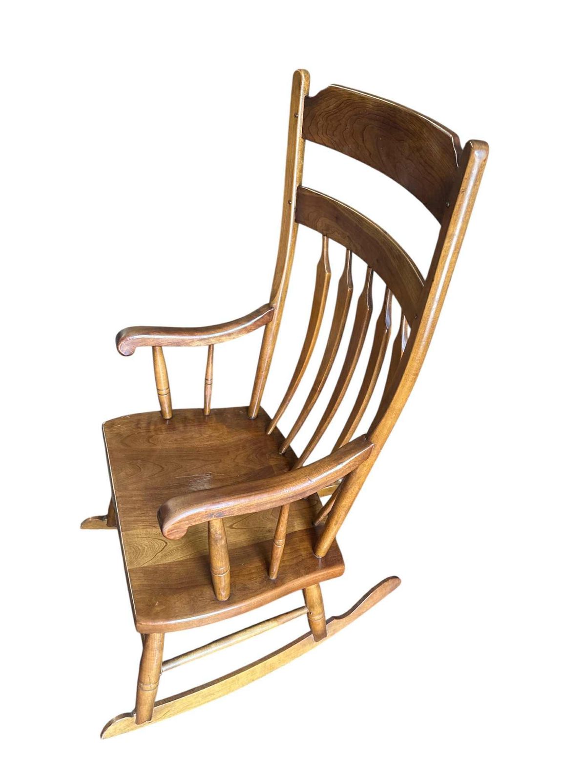 Stickley Cherry Wood Cattail Rocking Chair - Vintage Mid 20th Century Dated 1956 - Image 4
