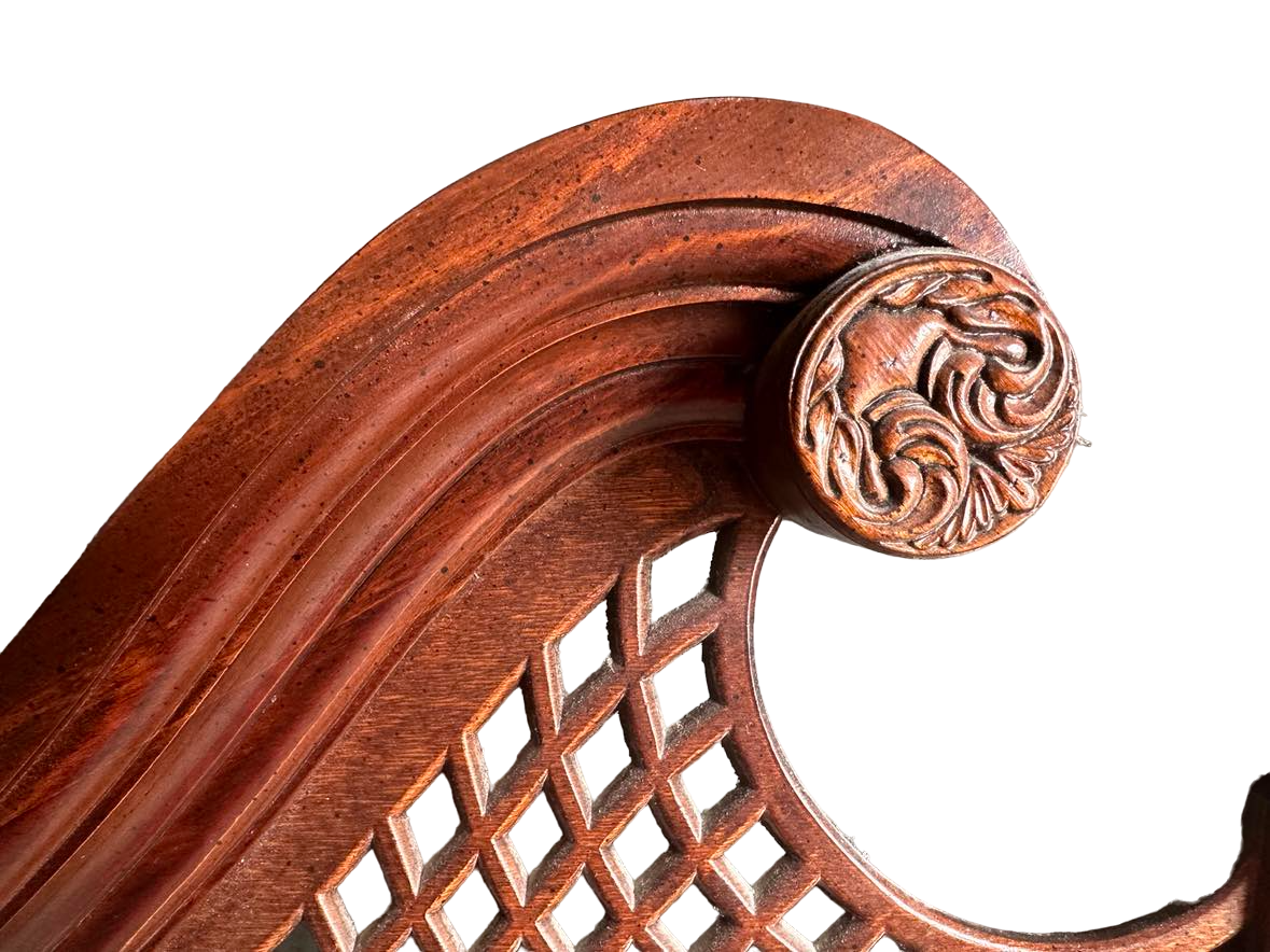 Solid Cherry Wood Chippendale Wall Mirror Made in North Carolina by Kincaid in 2001 - Image 4