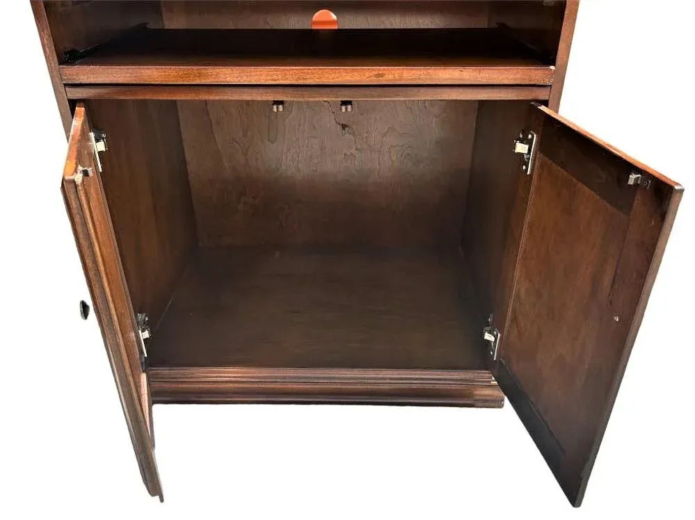 Cherry Wood and Satinwood Inlay Secretary Desk With Pullout Desktop - Early 21st Century - Image 4