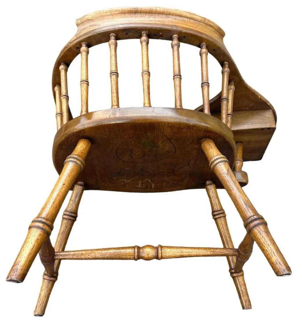 Drexel Windsor Maple and Oak Writing Arm Chair - Vintage Mid 20th Century - Image 4