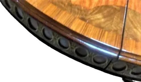 Monumental 19th Century Antique French Empire Dining Table in Burlwood, Satinwood and Mahogany - Image 4