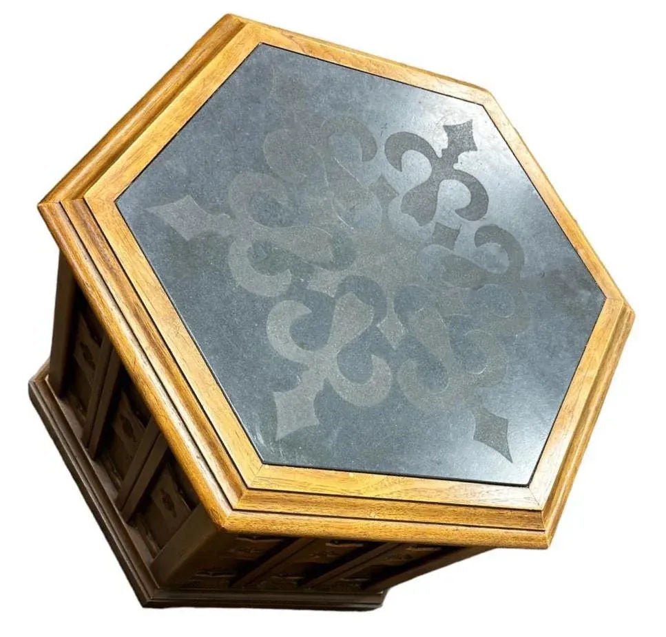 Jim Peed Drexel Esperanto Hexagon Table With Slate Top - 1960s Spanish Revival - Image 4
