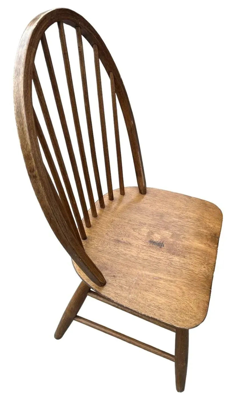 Solid Teakwood Windsor Pub Chairs - Set of 4 - Vintage Early 21st Century - Image 4