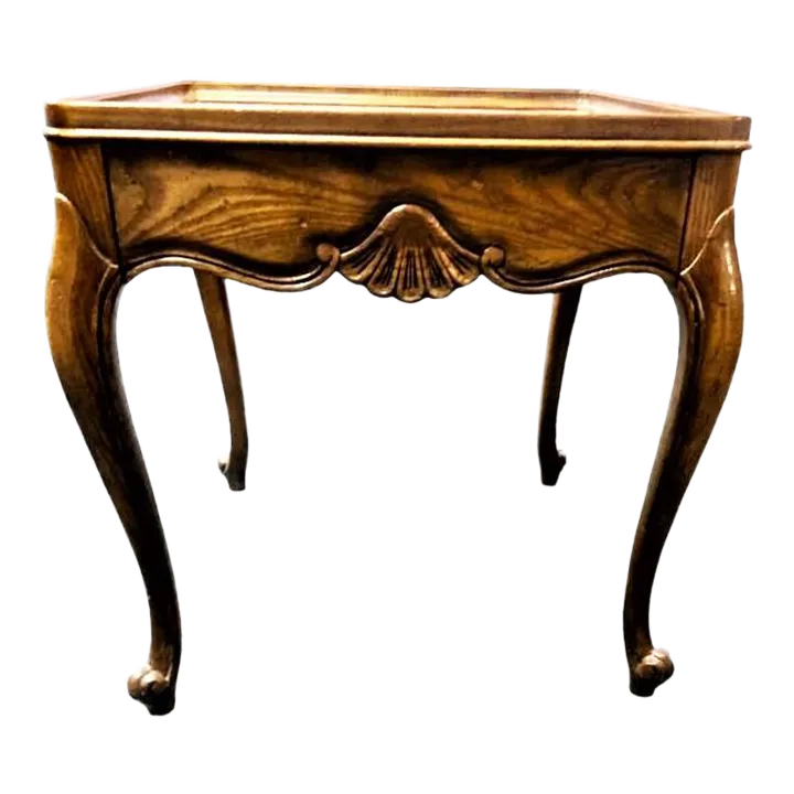 Baker Furniture Company French Country Louis XV Oak Side Table - Image 4
