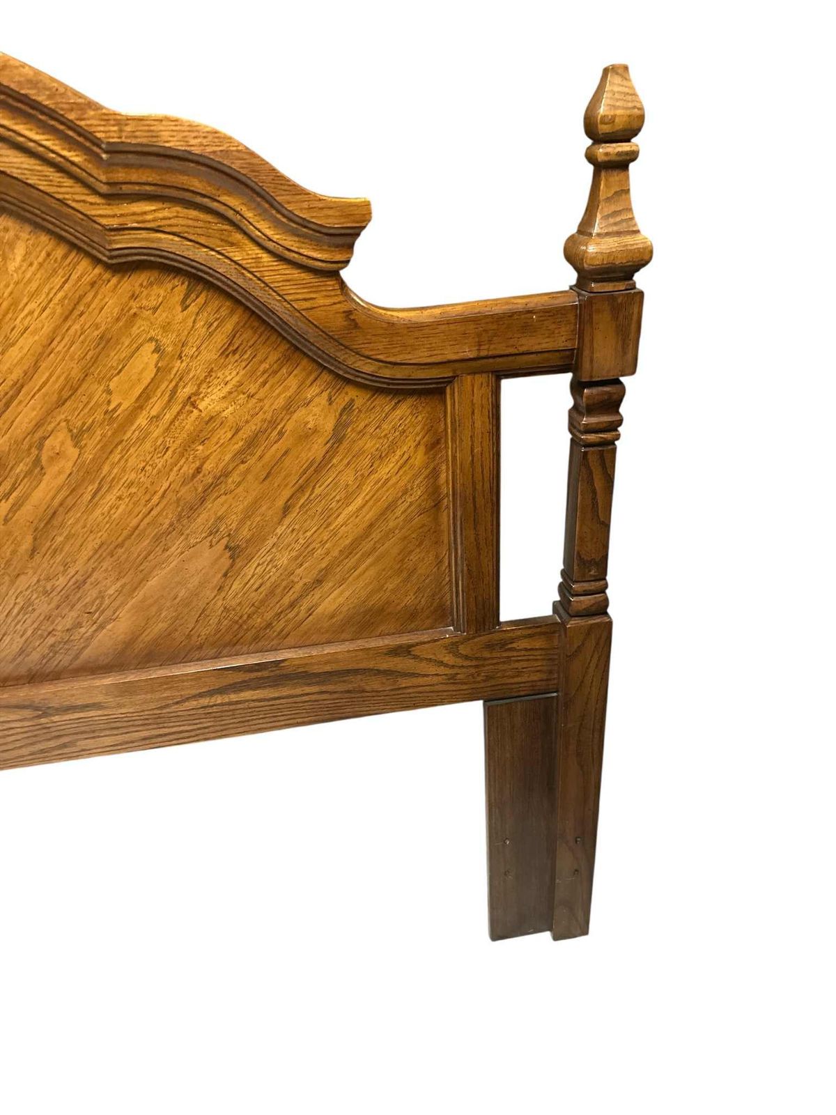 Queen Size Dixie Furniture Solid Oak French Provincial Headboard - Vintage Circa 1970 - Image 4