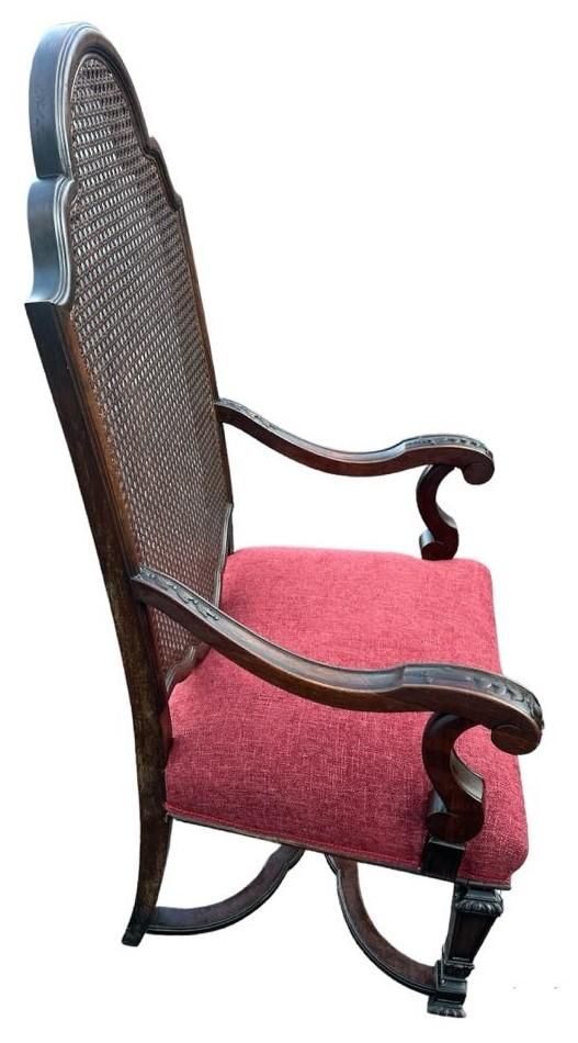 Antique Spanish Renaissance Style Walnut and Caning Dining Chairs - Set of 6 - Circa 1910 - Image 4