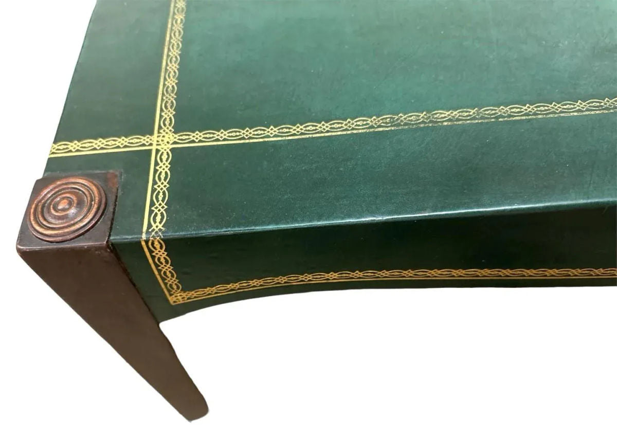 Barnard & Simonds Tooled Green Leather and Mahogany Game Table - Antique Circa 1920s - Image 4