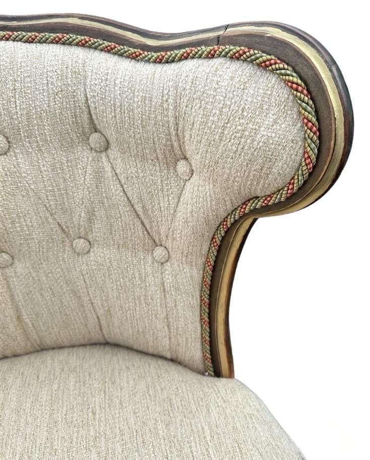 Pair of 19th Century Antique Louis XV Side Chairs With New Upholstery and Refinished With Giltwood Highlights - Image 4
