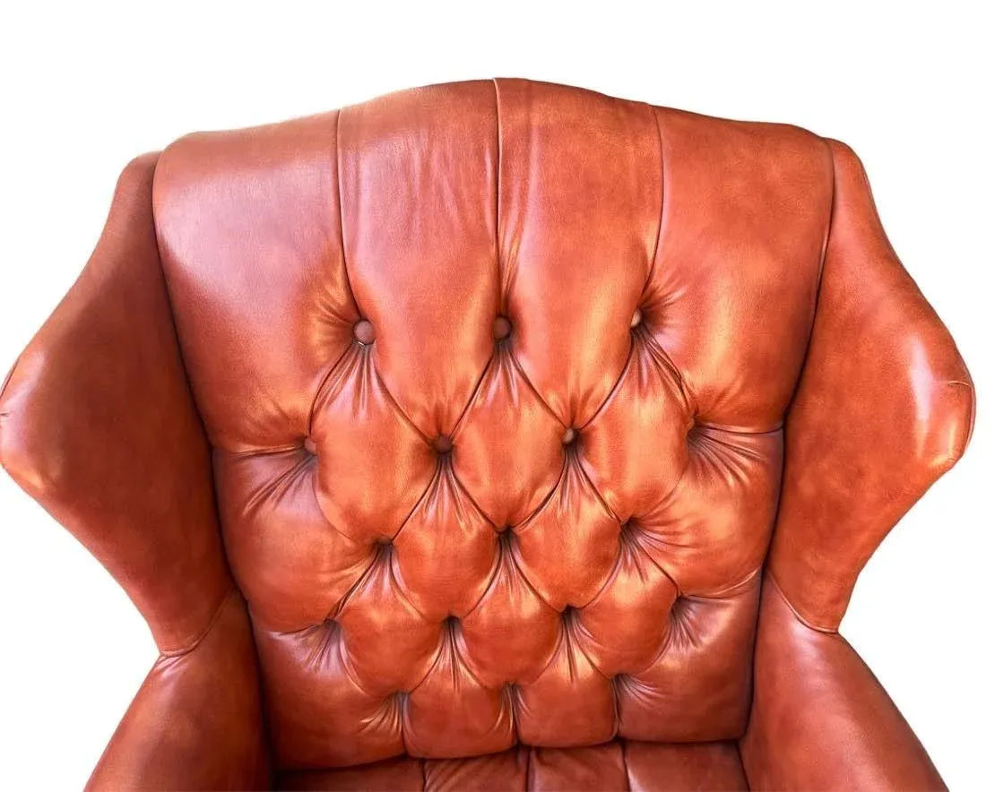 Chesterfield Tufted Wing Chair - Vintage Early 21st Century - Image 4