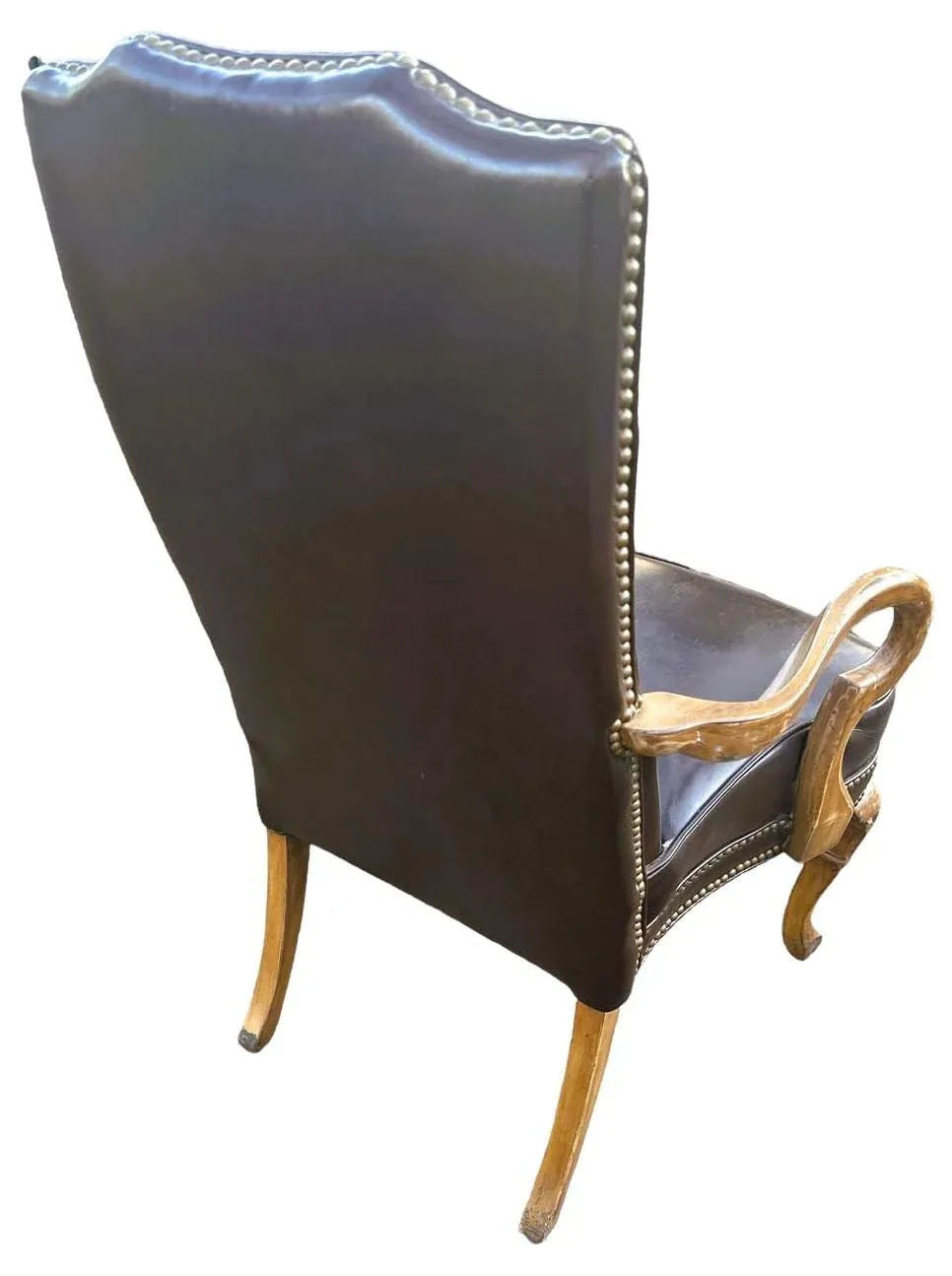 Vintage Executive Desk Chair With Nailhead Trim - Late 20th Century - Image 4