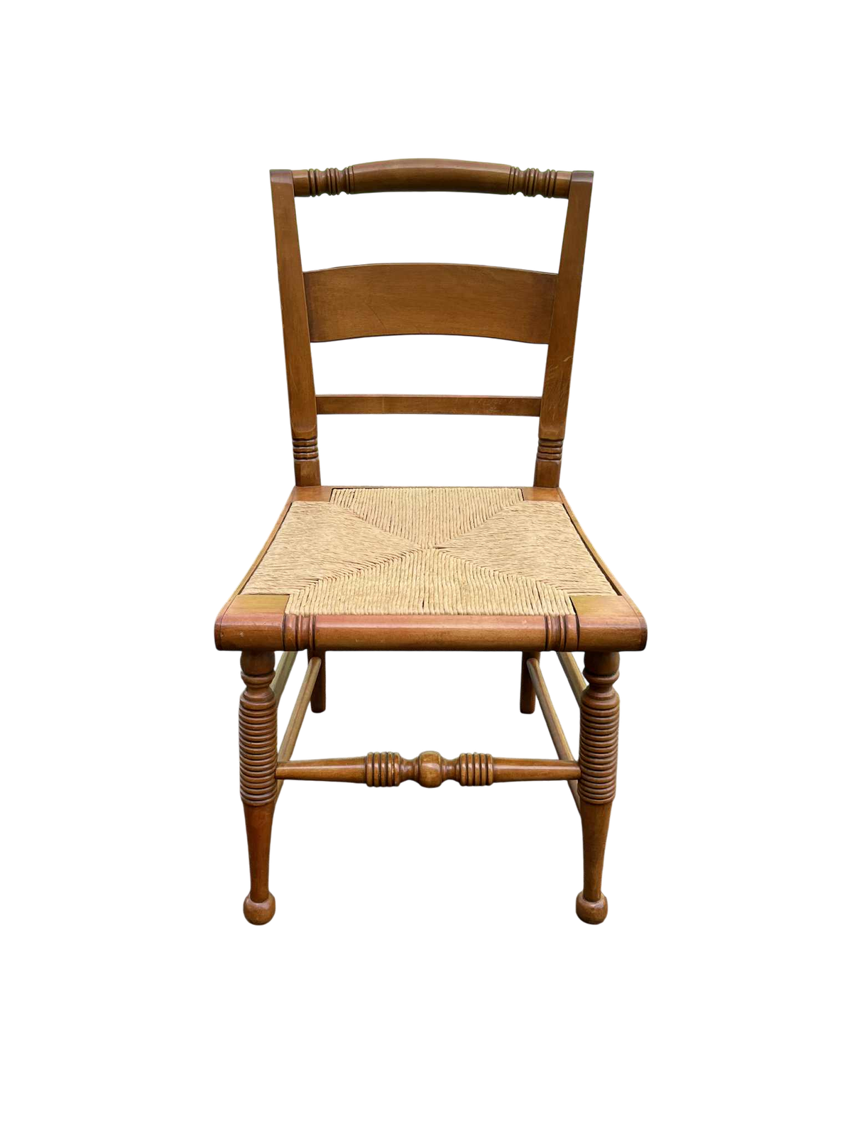 Nichols & Stone Maple Frame and Rush Seat Dining Chairs - Set of 4 Including 2 Armchairs - Image 4