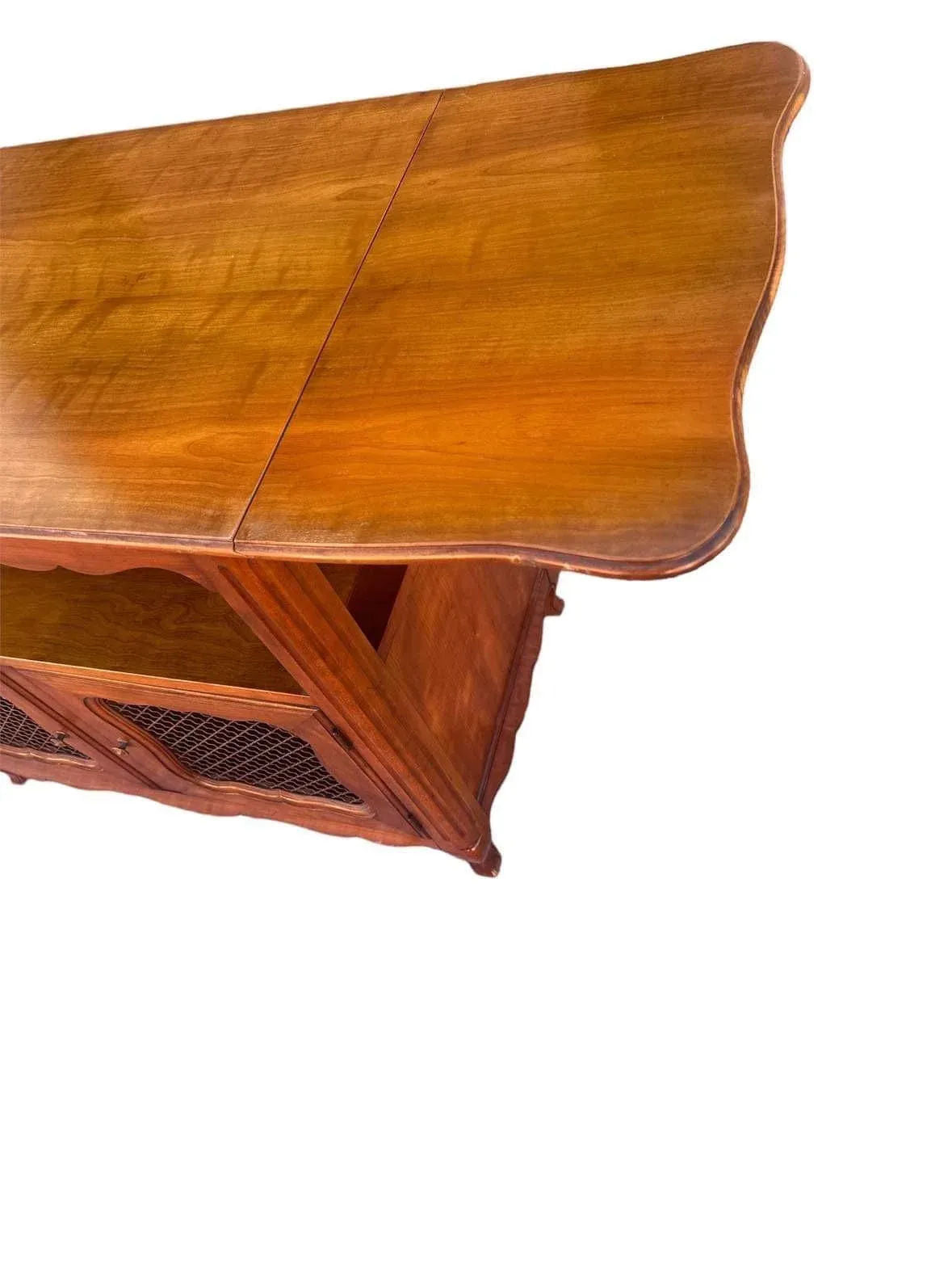 Kindel Grand Rapids Solid Cherry Wood Belvedere Server - Louis XV French Provincial Style Vintage 1950s - Image 4