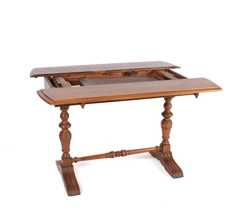 1920s Made in Los Angeles by Angelus Furniture Solid Oak Convertible Console or Library Table - Image 4