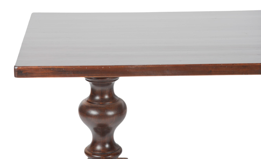 Solid Cherry Wood 79" Trestle Dining Table Made in Italy - Vintage Late 20th Century - Image 4