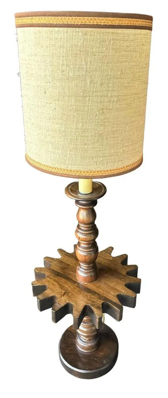 ‘Old Tavern’ Ethan Allen Cog Wheel Design Floor Lamp - Vintage 1970s - Image 4