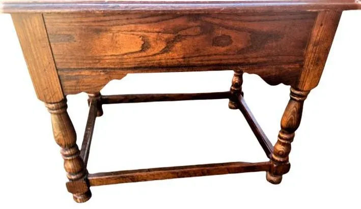 Solid Oak Hammary End Table or Nightstand With Spanish Revival Details - Mid 20th Century - Image 4