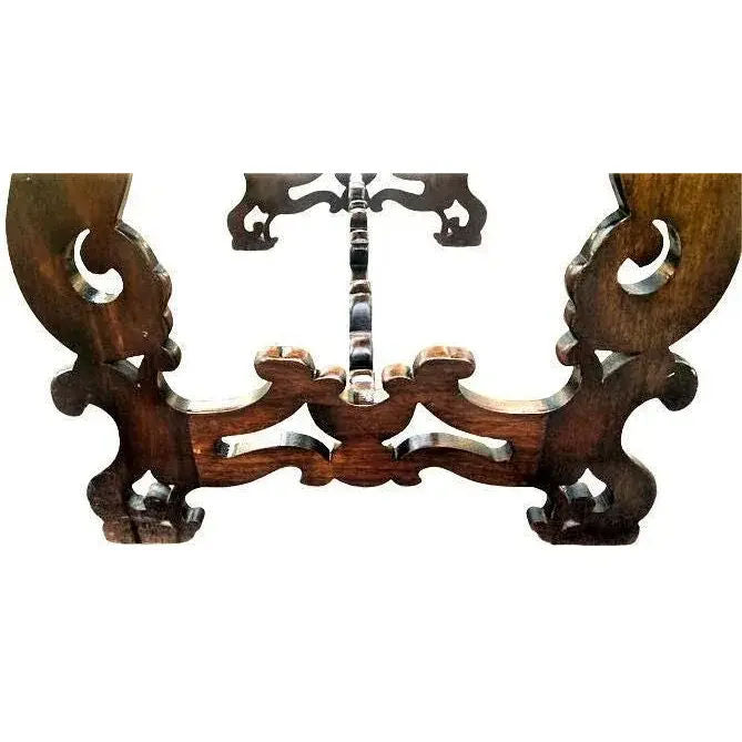 Adze Hewn Antique Lyre Leg Spanish Console Table or Writing Desk - 19th Century - Image 4