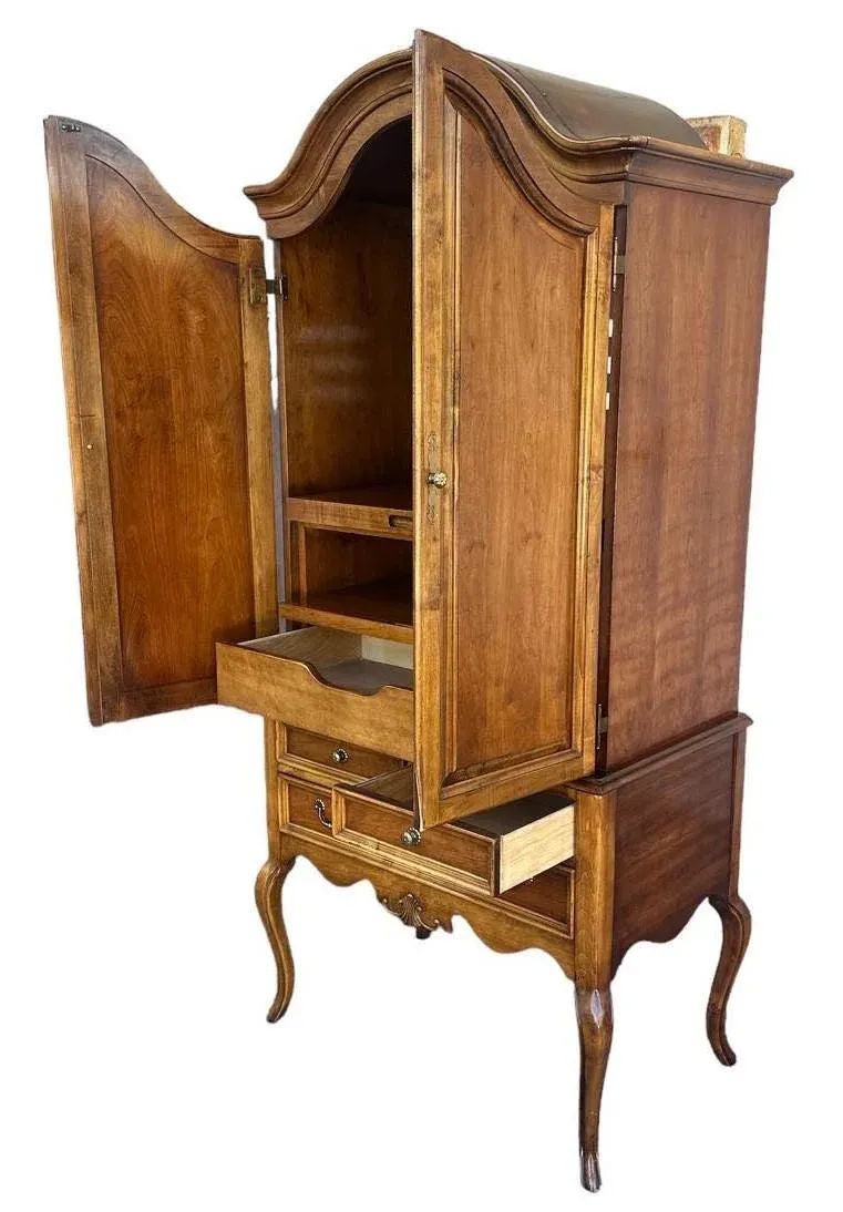 Solid Cherry Armoire With Dome Top and Cabriole Legs by Lexington - Vintage Circa 1980s - Image 4