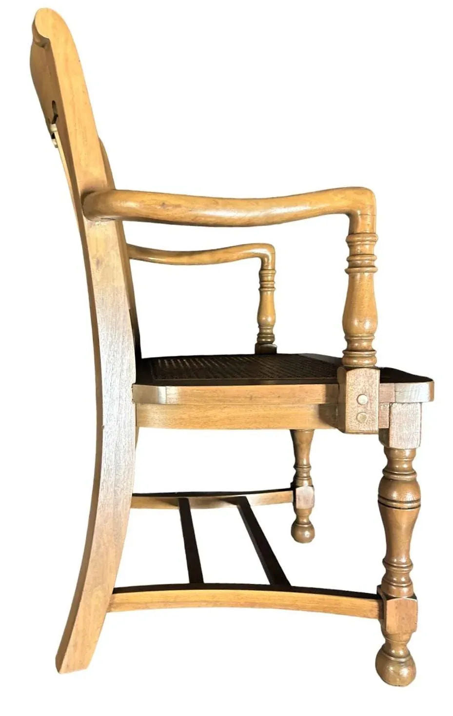 Cerused Walnut and Cane Chairs in a Mid 20th Century Spanish Style - a Pair - Image 4