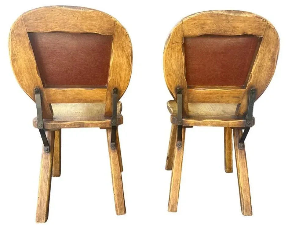 1930s Rancho Monterey Style Oak Chairs by Coronado Furniture of Los Angeles - a Pair - Image 4