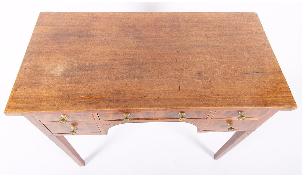 Flame Mahogany Antique Georgian English Ladies Writing Desk - Circa Early 19th Century - Image 4