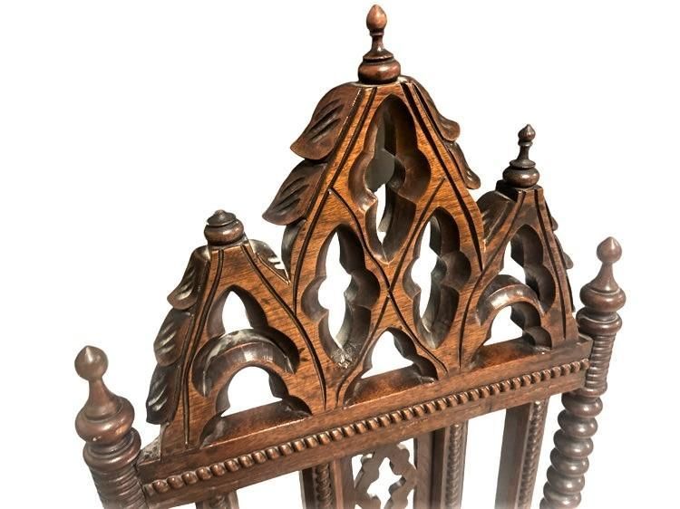 Late 19th Century Mahogany Gothic Revival Accent Chairs - a Pair - Image 4